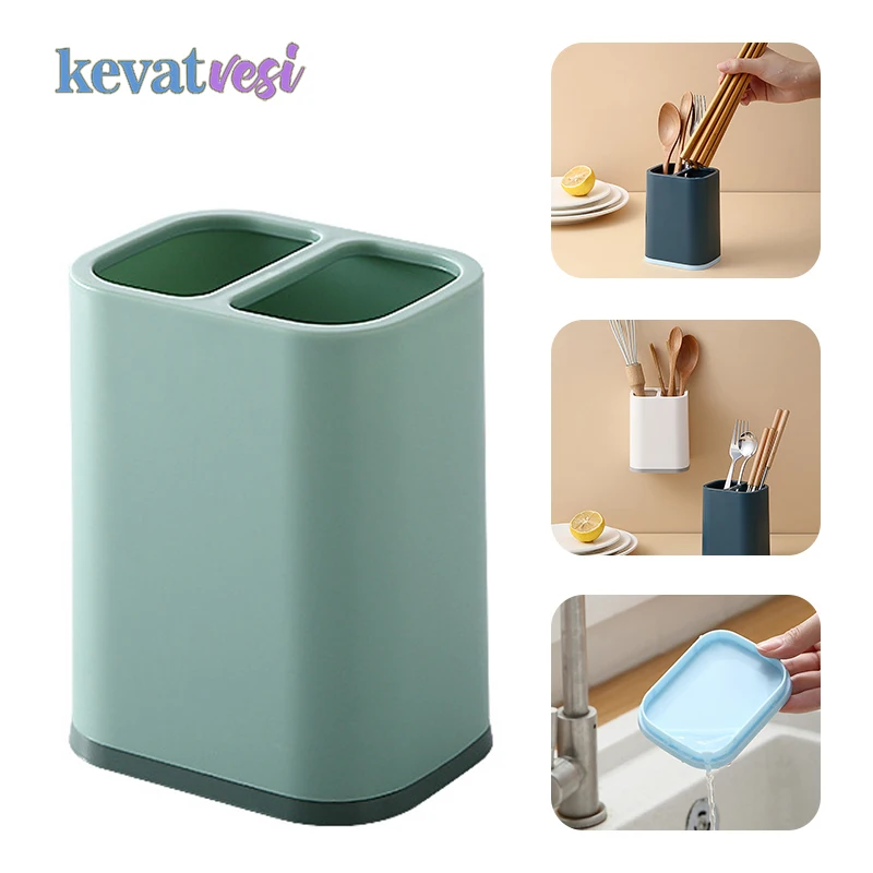 

2 Grid Kitchen Drain Chopsticks Cage Spoon and Fork Holder Chopsticks Holder Cutlery Storage Rack Cutlery Organizer Strainer