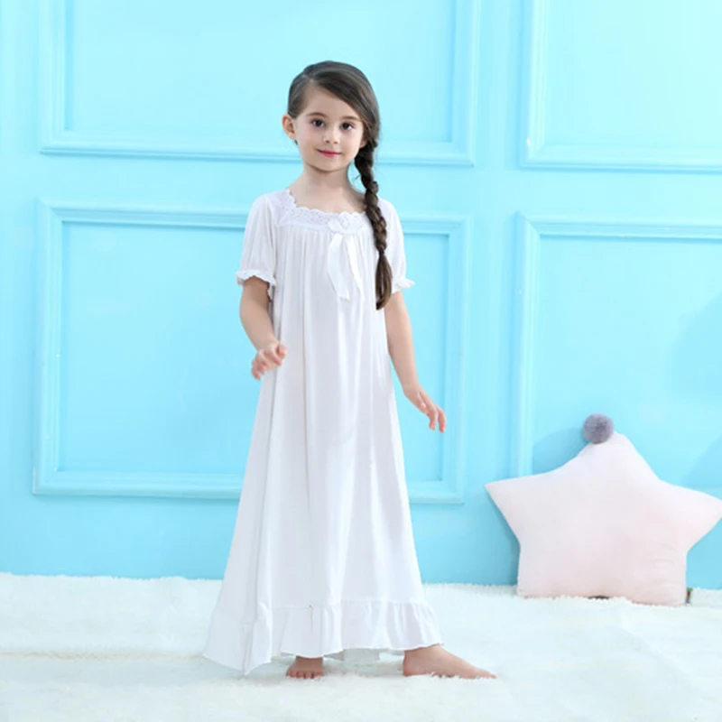 Nightgowns 2-10Y Princess Pajamas Tracksuit Princess Dress New Summer Fashion Dress Soft Wear Daily Long Drsses Toddler