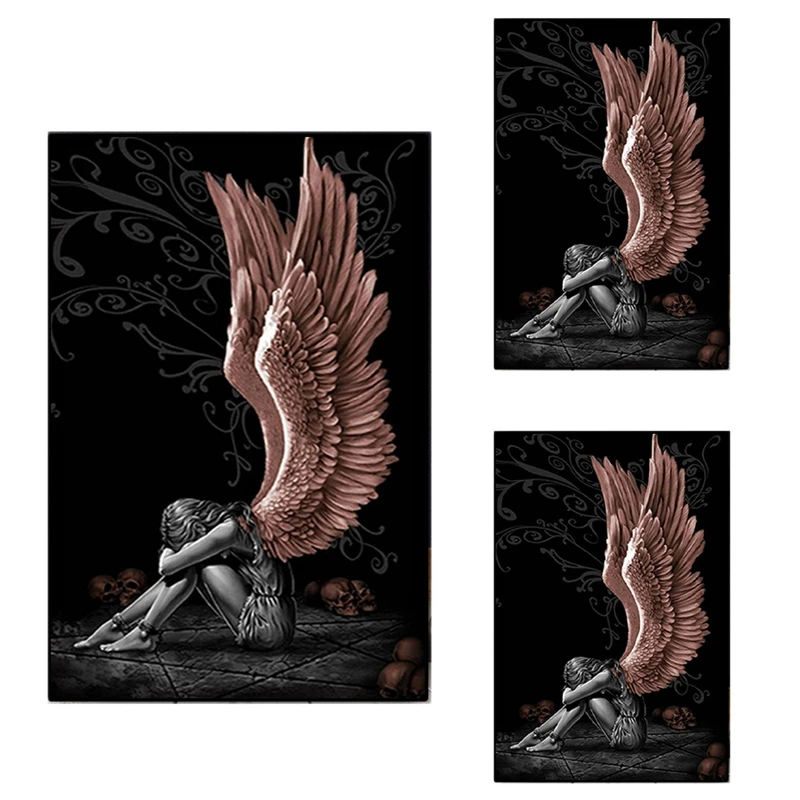 

Алмазная живопись с ангелами, демонами, 5D, Набор для вышивки крестиком, алмазная живопись, круглая картина, подарок, украшение для дома