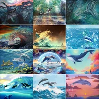 underwater world wave blue whale diy 5d diamond painting full square and round embroidery mosaic cross handmade home decoration