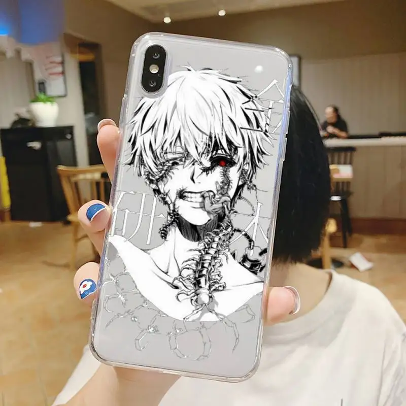 

Anime Tokyo Ghouls horror cartoon Phone Case Transparent soft For iphone 5 6 7 8 11 12 s c se plus mini x xs xr pro max shell