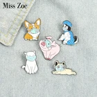 Эмалированный значок Life First с изображением животных, кошка, собака, свинья, корги, Хаски, французский бульдог, мешочек для брошек, забавный значок, ювелирное изделие, подарок