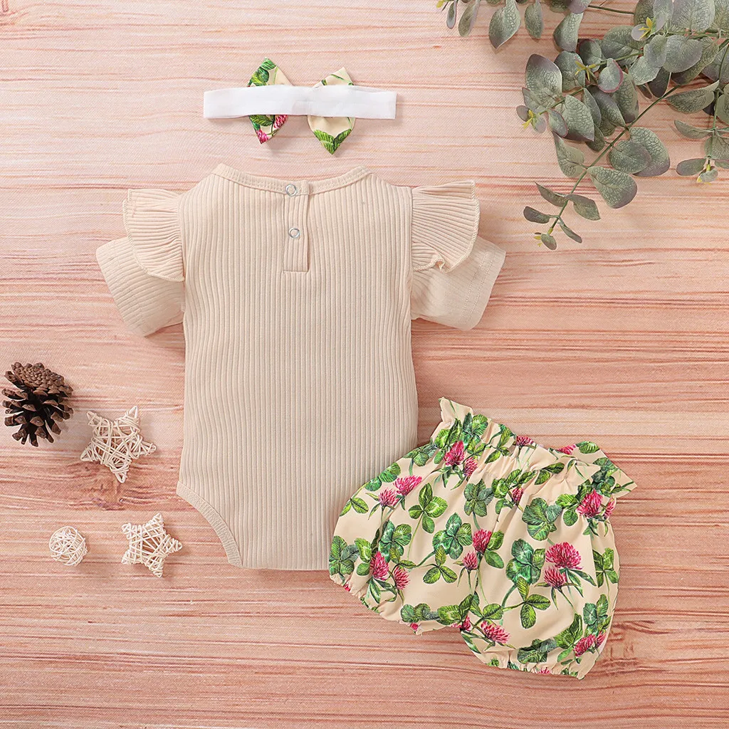 Наряды для маленьких девочек 0/24 мес. 2020 летняя одежда однотонный комбинезон боди