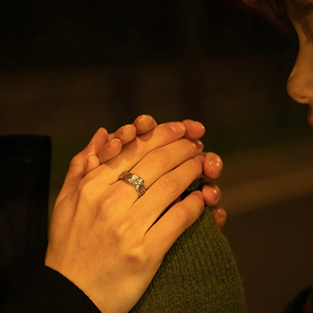 Кольца Крылья Ангела регулируемое Открытое кольцо для мужчин женщин пара