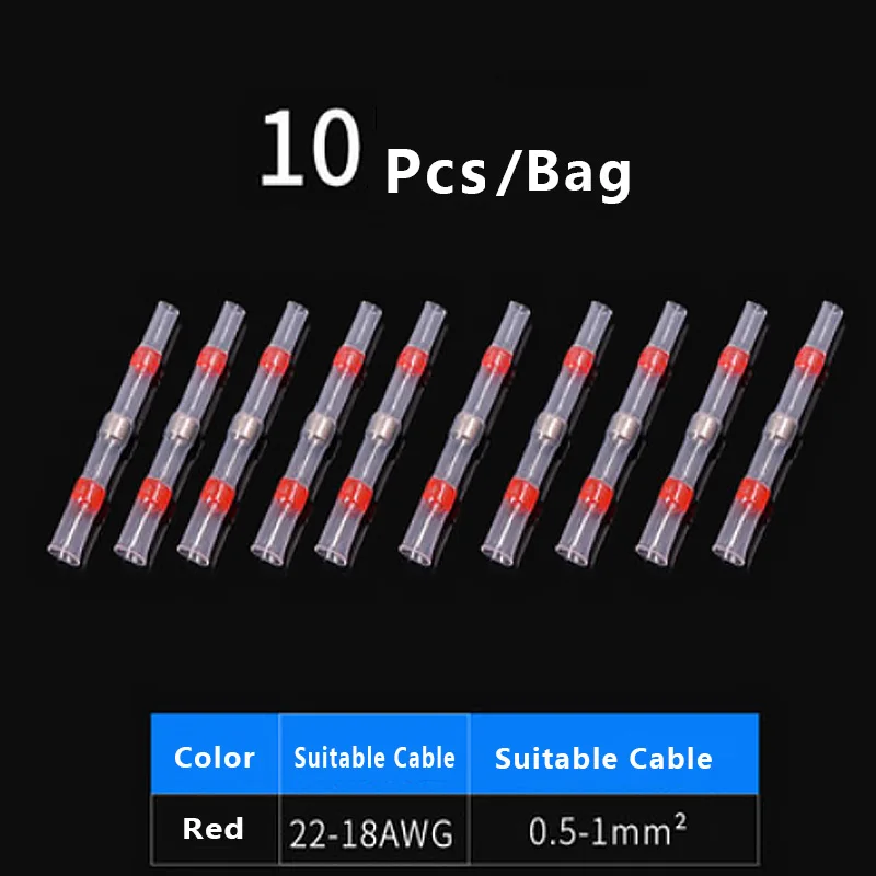 10 шт. терм усадочная припоя рукав провода соединителя практические