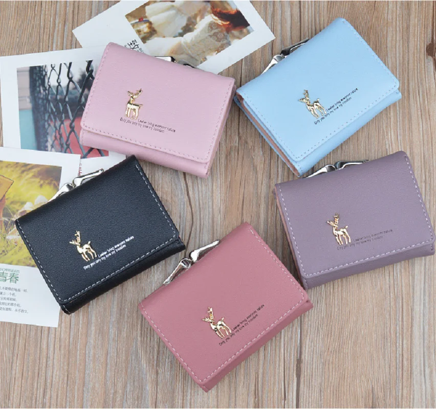 Короткий кошелек Женский мультяшный Ретро с ведьмой Роскошный брендовый