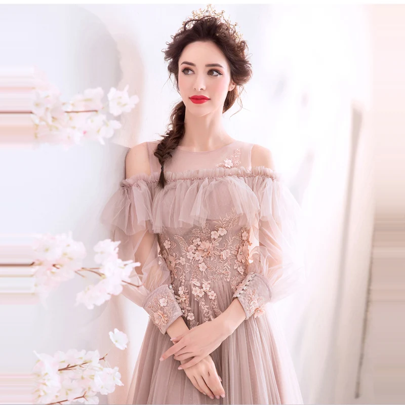 Женское вечернее платье It's YiiYa длинное ТРАПЕЦИЕВИДНОЕ в пол с круглым вырезом и