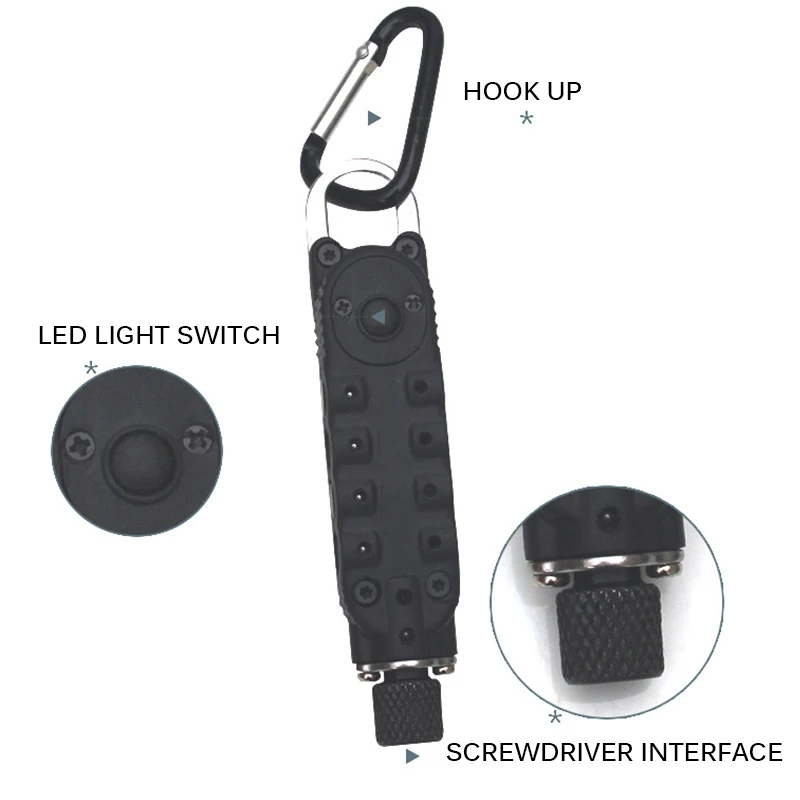 Hot Sale Magic Multifunctional Screwdriver Mini Tools Portable Pocket Keychain With Slot Hex LED Light | Инструменты