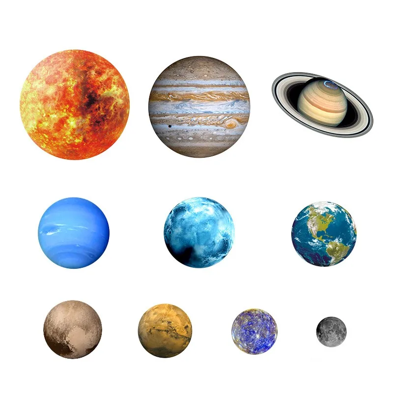 

1Pc Creative Nine Planets Of The Solar System Luminous Moon Luminous Stickers Bedroom Children'S Room Luminous Wall Stickers