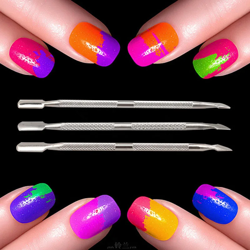1 шт. кутикулы ногтей Ложка Толкатель скребок для удаления Нержавеющая сталь
