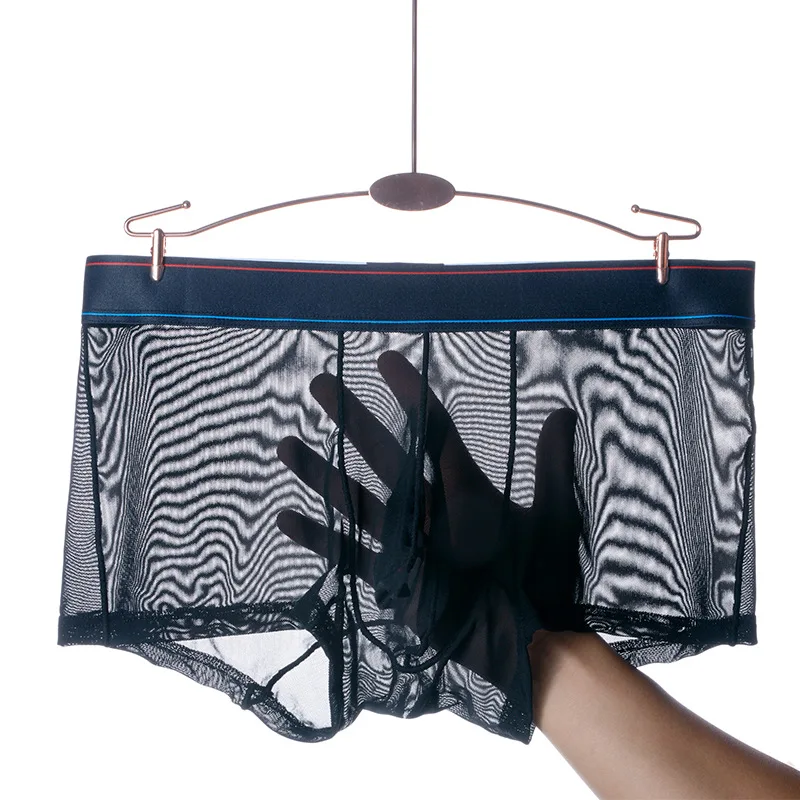 

Sexy Gay Underwear Men Boxer Shorts Ultra-thin Transparent Mesh Panties Man Low Waist Capsule Underpants Cueca calzoncillo M-XXL
