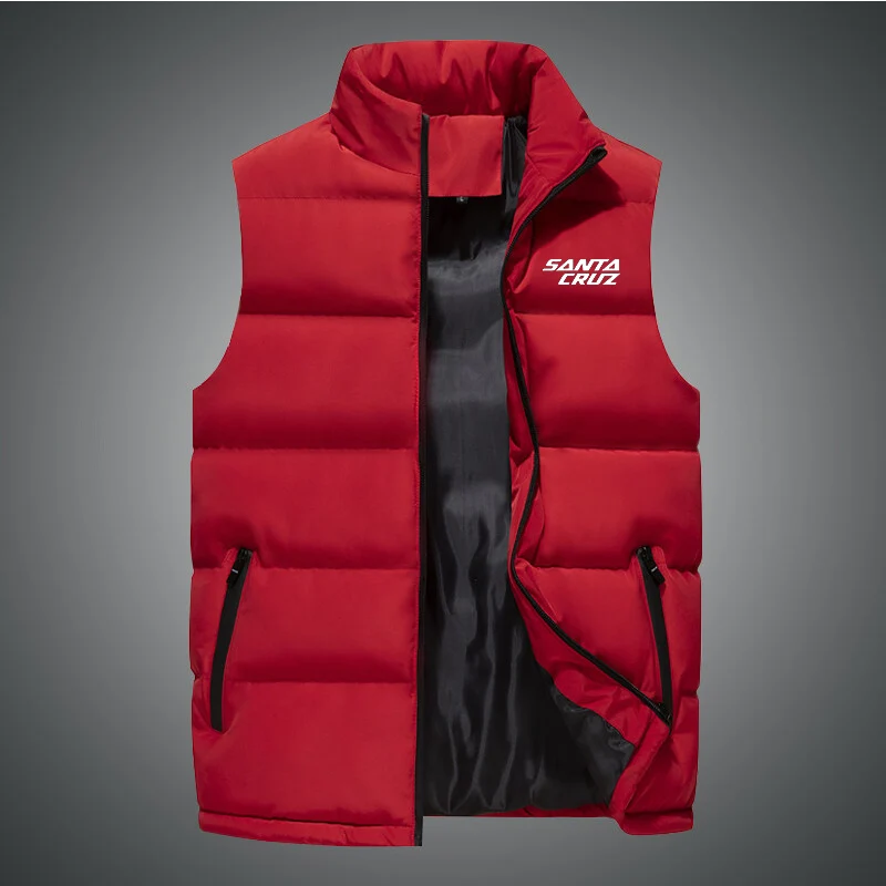 

Santa Cruz brand winter new vest men's solid warm vest thickened sleeveless jacket casual vest thickened parka coat men's 5XL