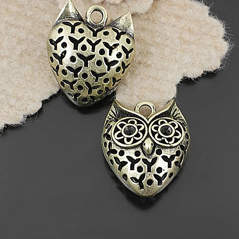 

(25765)4PCS 29x25MM Antique Bronze Zinc Alloy Hollow Owl Charms Pendants Jewelry Making Supplies Diy Findings Accessories