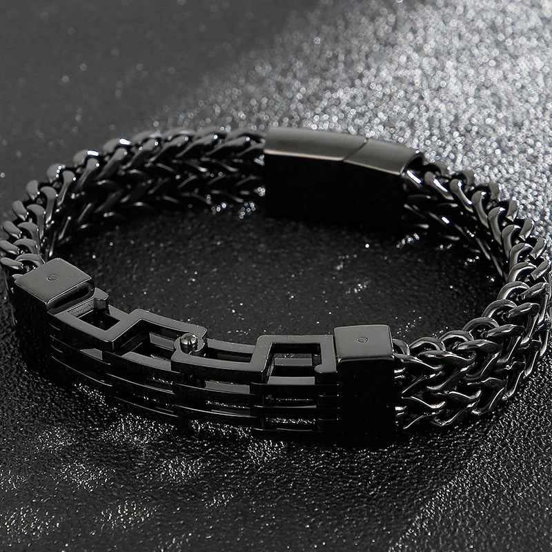 Браслет на руку мужской из нержавеющей стали золотая цепочка звеньев 11 мм