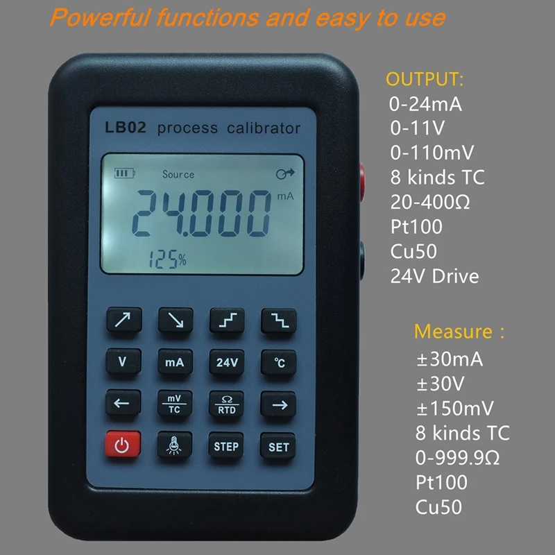 

Lb02 Resistance Voltage Meter 4-20Ma 0-10V/Mv Signal Generator Source Thermocouple Pt100 Temperature Process Calibrator Tester