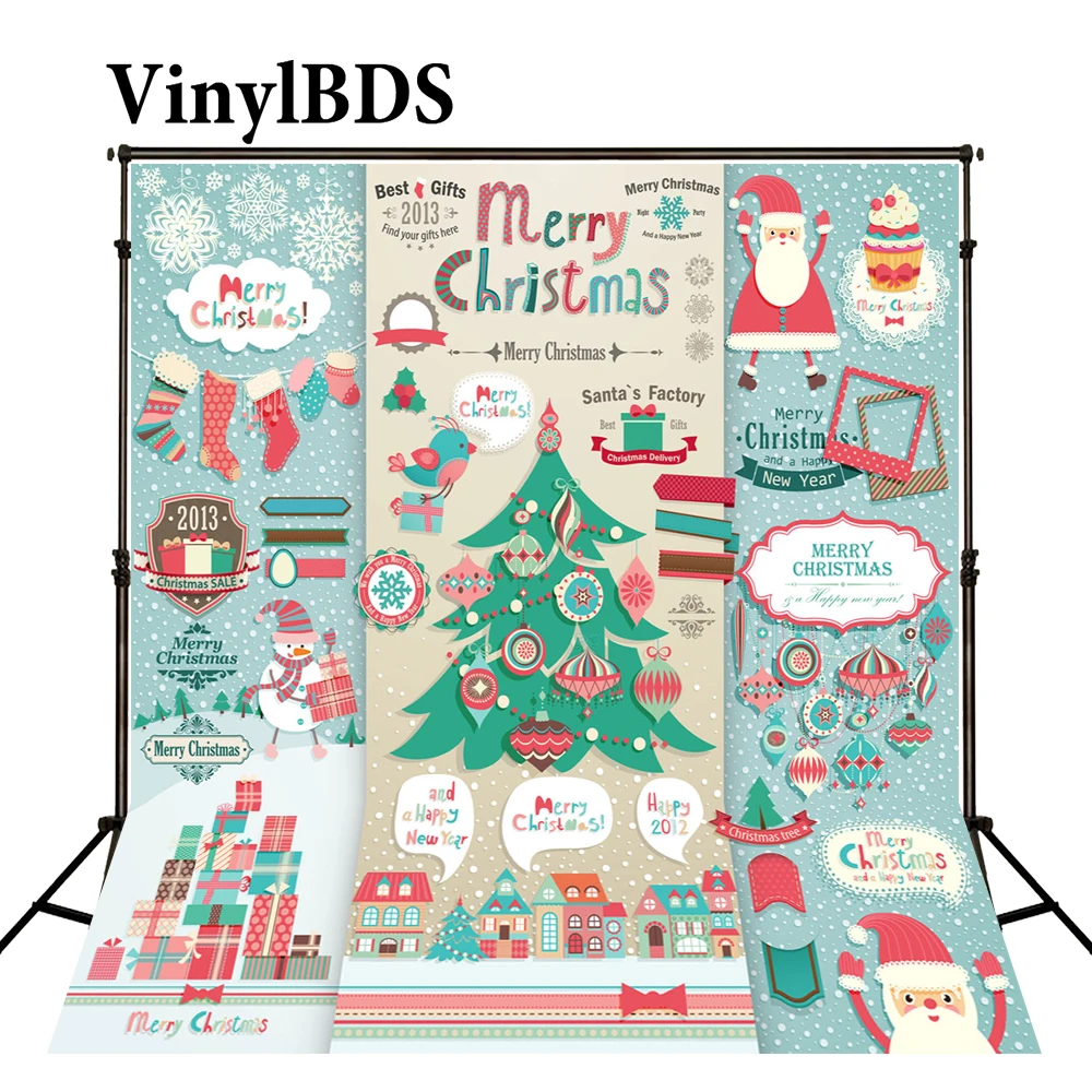 VinylBDS Рождественский фон мультяшная Рождественская елка для натуралистических