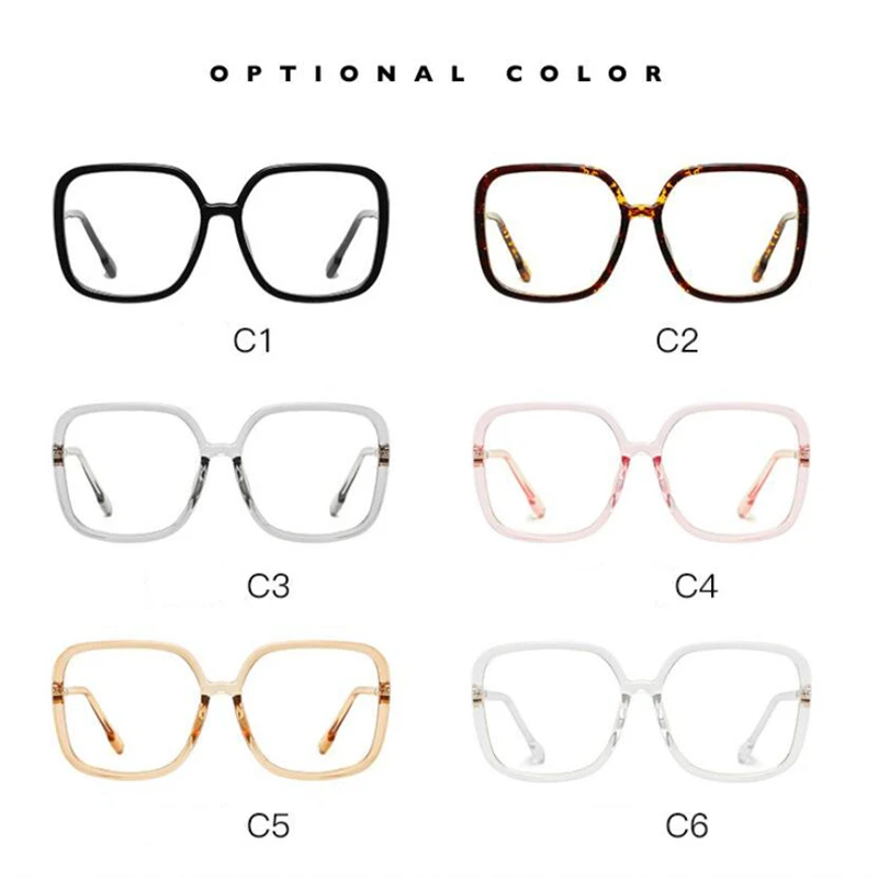 

Big Frame Square Blue Light Blocking Prescription Glasses 1.56 Aspheric Green Coating Short-sight Eyewear 0 -0.5 -0.75 To -6.0