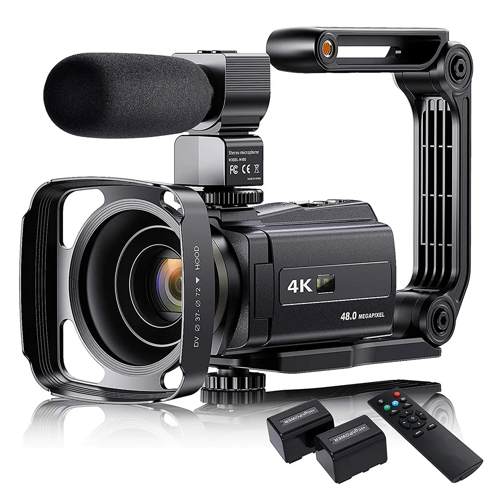 

4K Video Camera Camcorder with Microphone 48MP Vlogging Camera 16X Zoom 3.0" Touch Screen IR Night Vision Wi-Fi Vlog Cameras Web