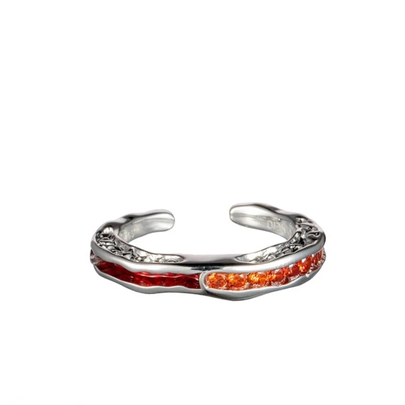 

New printed Oinicio "I" series, red circle, light luxury, ethnic minority original design, high-end exquisite ear clips