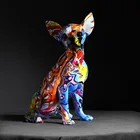 Творческий дом, Современная Раскрашенная красочная скульптура таксы, собаки, украшение для винного шкафа, офиса, домашнего декора, настольные поделки