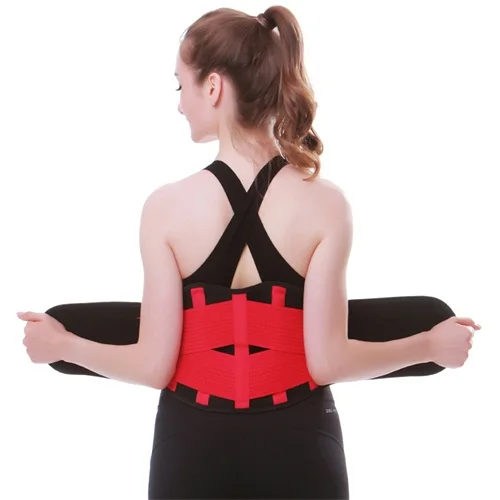 Rose red Спортивный пояс для поддержки талии, женский пояс для похудения, пояс для тренировок, женский спортивный пояс, Воздухопроницаемый корсет, пояс для фитнеса - Color: Rose red