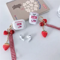 clear case for apple airpods pro case silicone protective cover for airpods 12 cute case strawberry keychain pendant accessories