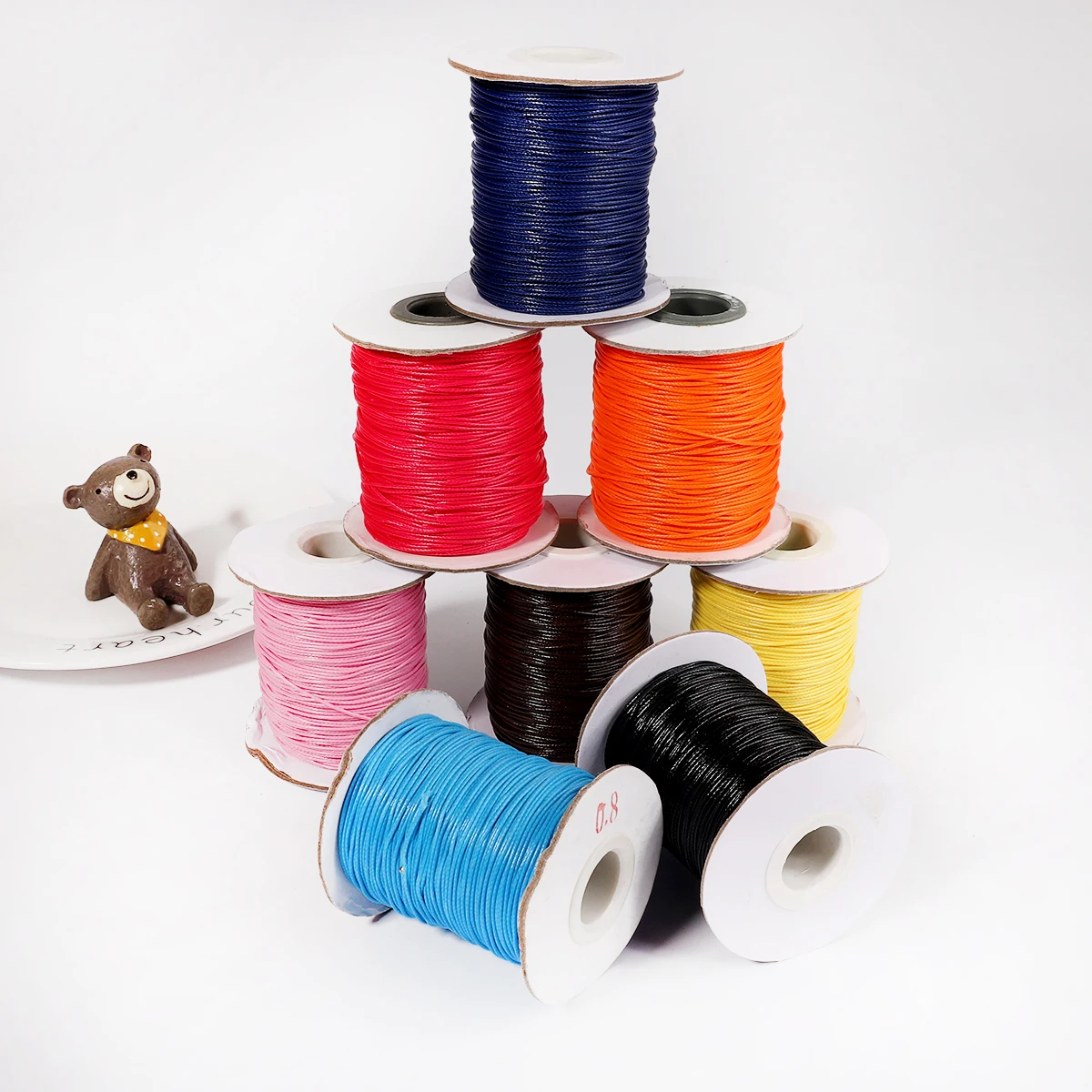 

80/160meter 1/1.5/2mm Waxed Thread Cotton Cord String Strap Wholesale Necklace Rope Bead Fit for DIY Necklace & Bracelet