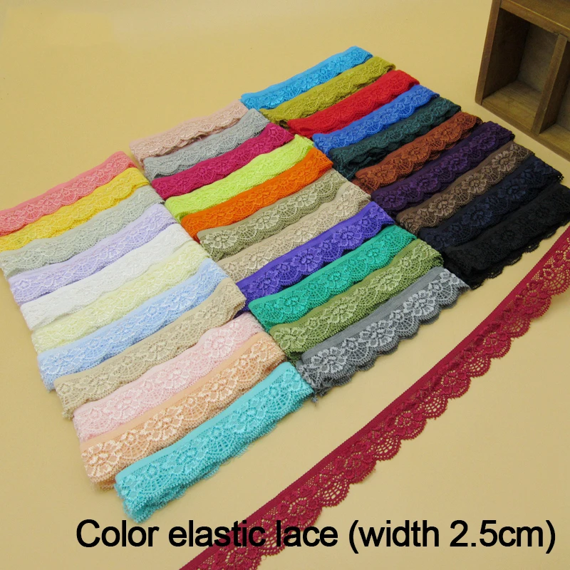 5 м/лот кружевные Эластичные аксессуары DIY утолщенные широкие цветные эластичные