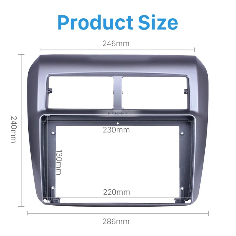 Harfey Серебристая Рамка 9 ''автомобильный радиоприемник пластина для 2013-2019 Toyota