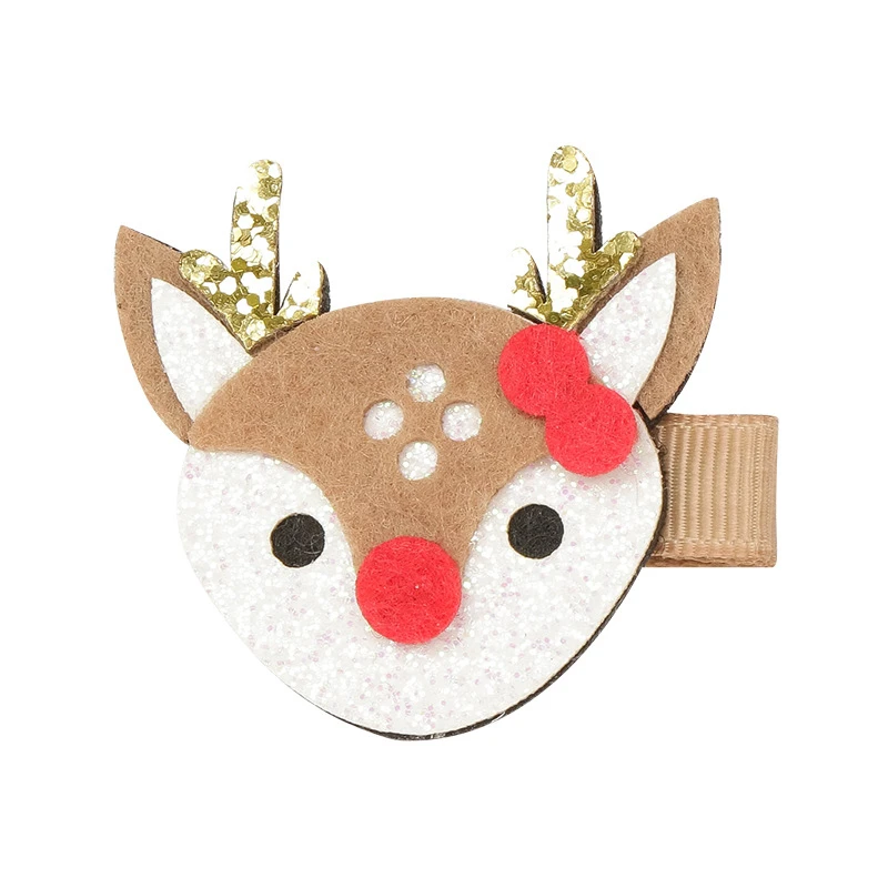

1PC New Christmas Deer Girls Hair Clips Kids Hairpins Classic Hair Barrettes Children Hair Accessories Princess Cartoon Headwear