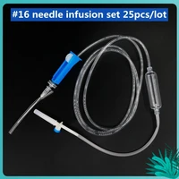 25pcslot disposable sterile iv infusion set with needle medical animals pets drip injection needle with luer lock y connect