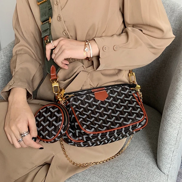 Роскошная брендовая Дизайнерская Женская посылка три в одном сумки через плечо