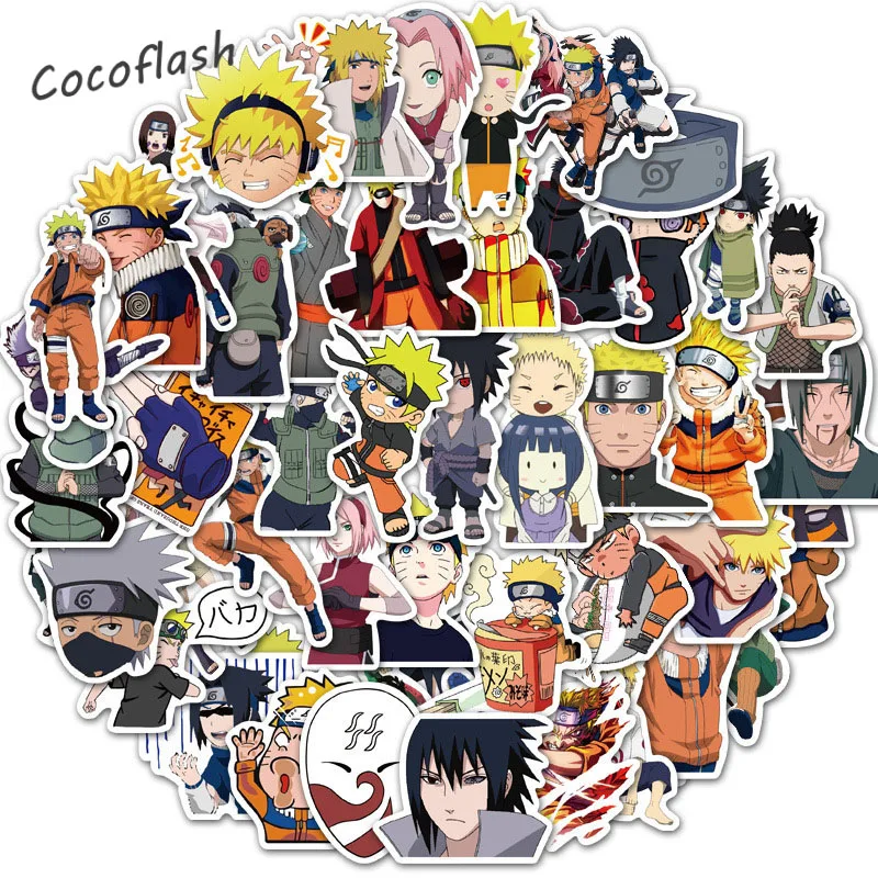 10/50pcs/pack NARUTO Cartoon Anime Stickers For DIY TOY Skateboard Decals Scrapbook Skateboard Luggage Laptop Bicycle Motorcycle