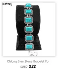 Oval Natural Quartz Stone Crystal Bracelet Vintage Look Antique Silver Plated Fashion Jewelry For Woman TB348