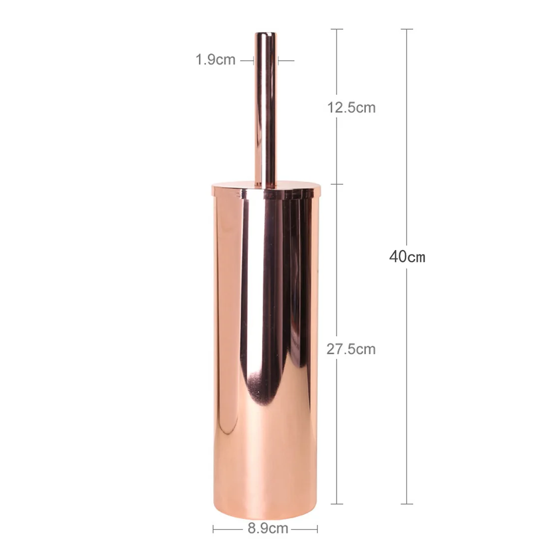 

High Quality Stainless Steel Gilded Toilet Brush Flat Head Flexible Soft Bristles Brush for Bathroom