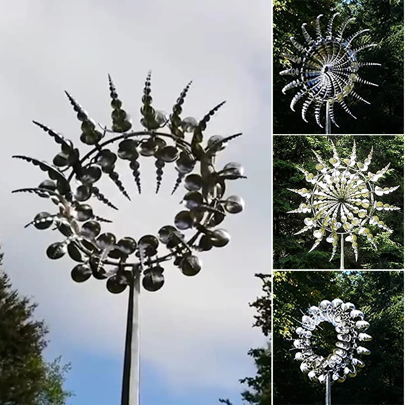 

Metal Wind Spinner Outdoor 3D Magical Kinetic Windmill with Stake for Lawn Yard Lawn Décor Patio Lawn Garden Decoration