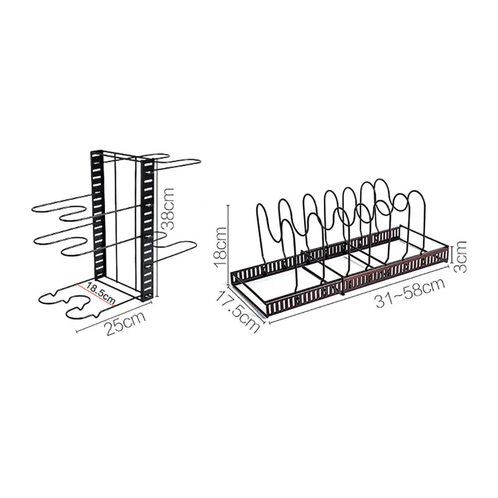 

Adjustable Carbon Steel Pot Cover Rack Kitchen Multi Layers Cutting Board Holder Organizer