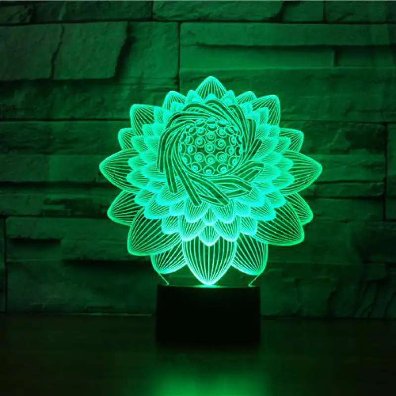 Лотос 3d лампа деко Chambre настольная Lamparas De Mesa светодиодный ночник цветок лотоса