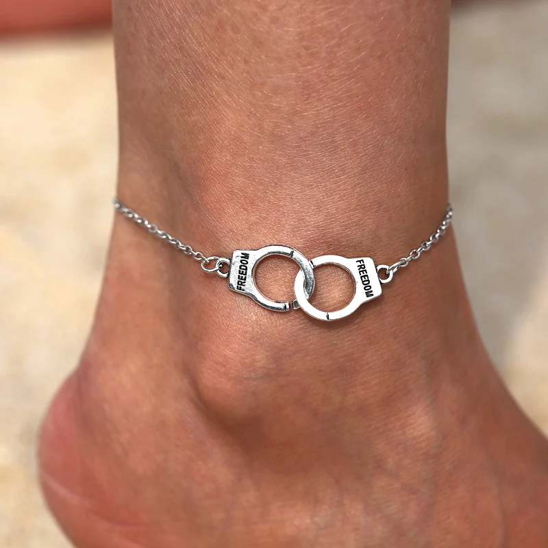 MINHIN Boho Серебристый браслет на ногу модные Многослойные ножная цепочка наручники