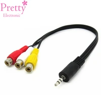 3 5mm to rca av camcorder video cable 3 5 mm to 3 rca for tv box computer sound speaker projector stereo audio video aux cables