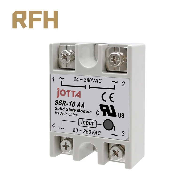 Однофазное твердотельное реле SSR-10AA 25AA 40AA AC Control SSR в белом корпусе без пластиковой
