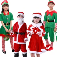baby santa claus costume cosplay christmas boy girl clothes attached hat festival clothes in new year unisex party