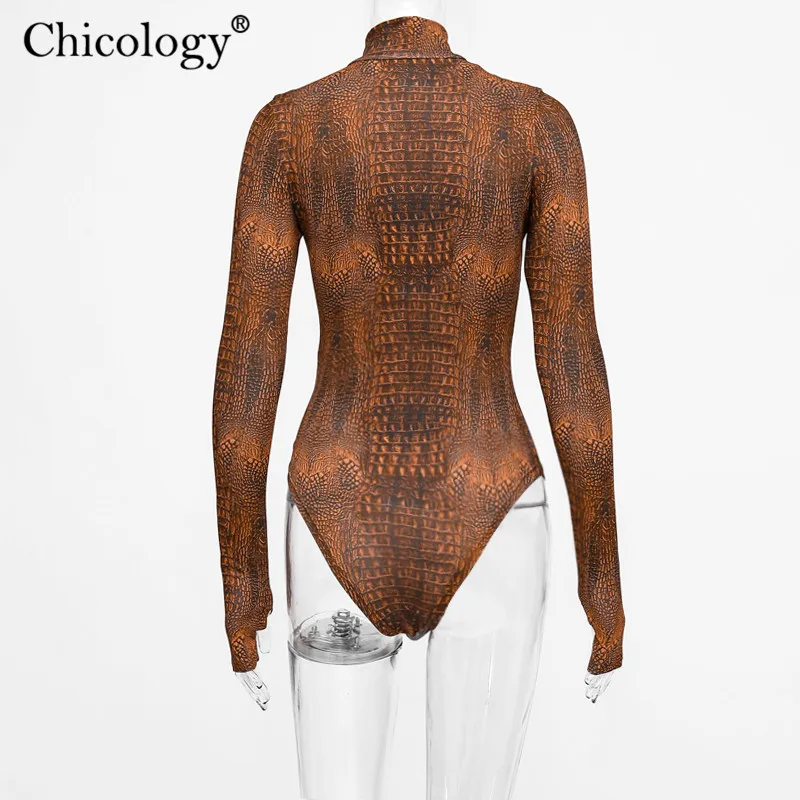 Chicology с крокодиловым принтом принт женское сексуальные комбидресс бодисьют