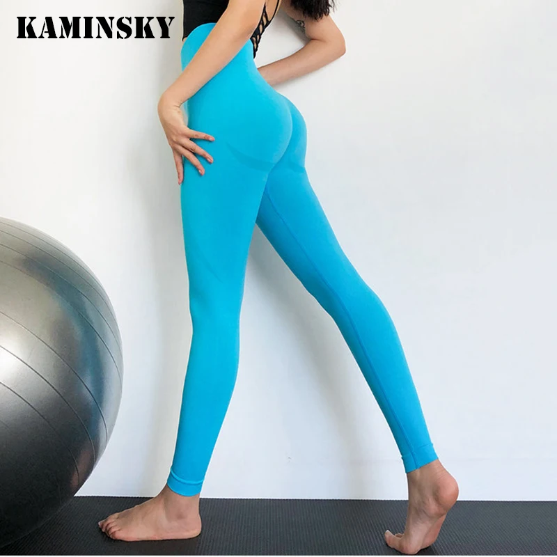 Женские обтягивающие леггинсы Kaminsky однотонные хлопковые до щиколотки с высокой