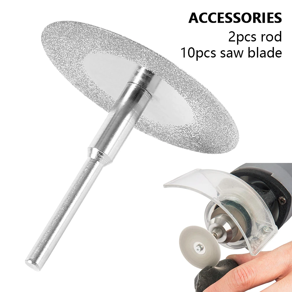 

10pcs 30/35mm Dremel Accessories Stone Jade Glass Diamond Dremel Cutting Disc Fit Rotary Tool Dremel Drills Tool with Mandrel