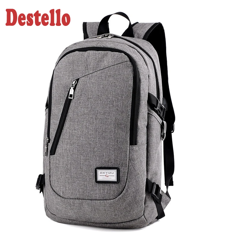 Fashion man laptop backpack usb charging computer backpacks casual style bags large male business travel bag backpack