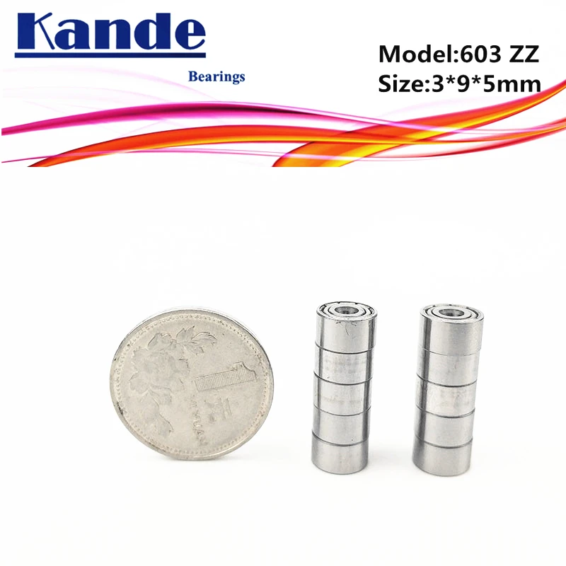 

Kande Bearings 603 603ZZ 603 ZZ 10PCS ABEC-1 ABEC-3 ABEC-5 Miniature Deep Groove Ball Bearing 3x9x5mm 603-2Z