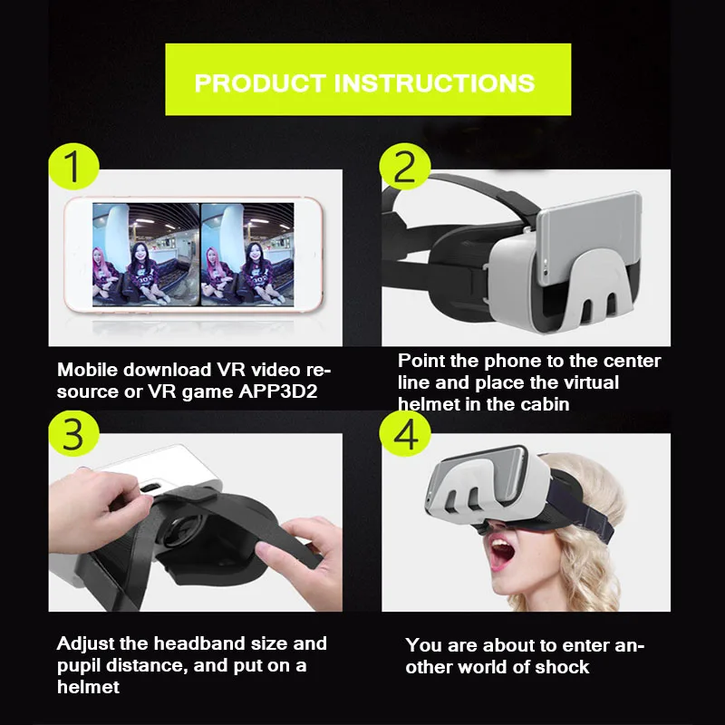 Портативные панорамные новые очки виртуальной реальности 360 ° съемные 3D 2020