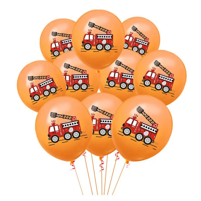 10 шт. автомобили для малышей с изображением пожарной машины воздушный шар