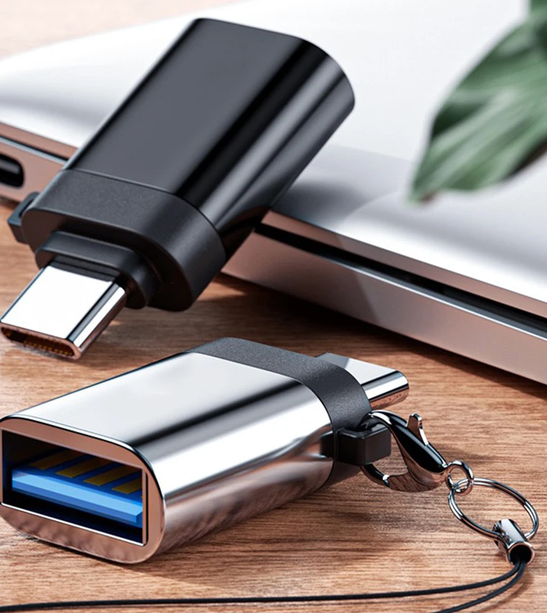 Адаптер USB C OTG Thunderbolt 3 0 Женский адаптер с брелоком для Macbook pro Air Samsung S10 S9 | Мобильные